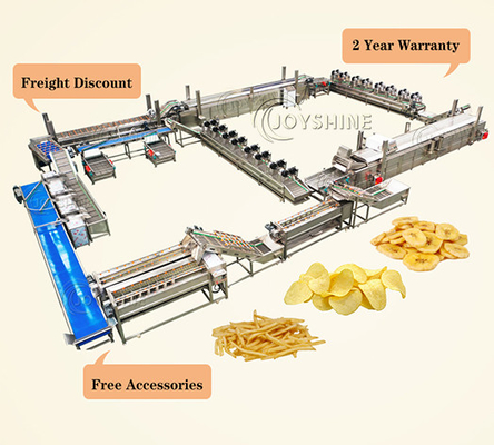 Automatic Potato Chips Production Line for 2 KG Frozen French Fries in Snack Food Industry