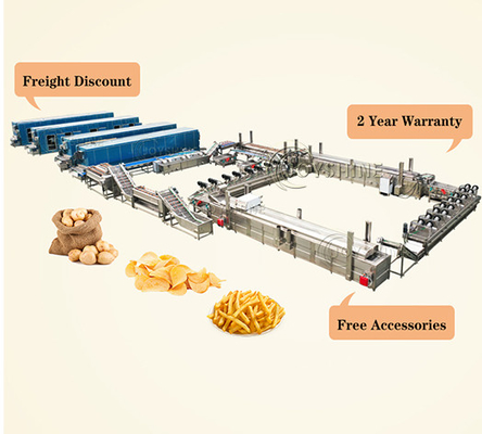 Automatic Potato Chips Production Line for 2 KG Frozen French Fries in Snack Food Industry