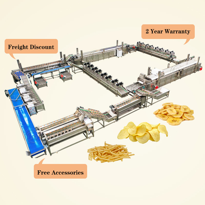 100KW Frozen Potato Chips Production Line for Water-based Chips Processing Plant