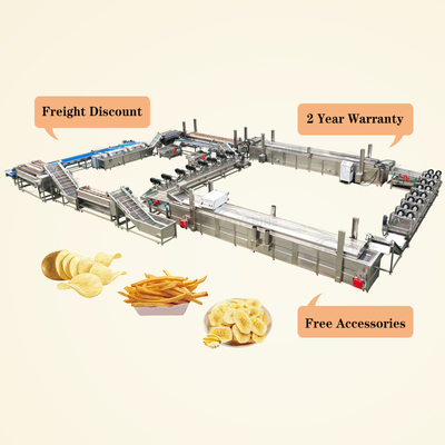 100KW Frozen Potato Chips Production Line for Water-based Chips Processing Plant