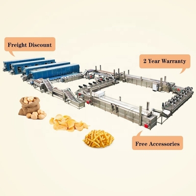 Fully Automatic Fried Potato Flakes Chips Making Machine for 2 KG Frozen Fries Making