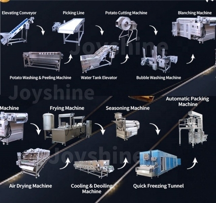 Fully Automatic Fried Potato Flakes Chips Making Machine for 2 KG Frozen Fries Making
