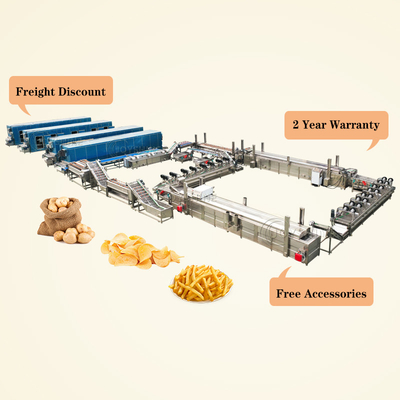 200/500/1000/2000kg/h Full Automatic Frozen Fruit Potato French Fries Making Machine