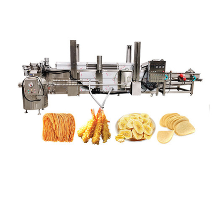 Automatic Discharge Continuous Frying Machine for Potato Chips Kurkure Pellets and Snacks